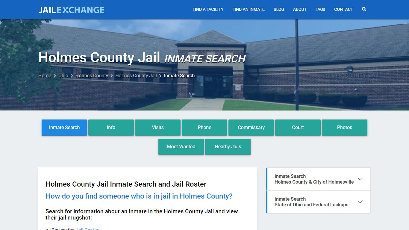 Inmate Search: Roster & Mugshots - Holmes County Jail, OH